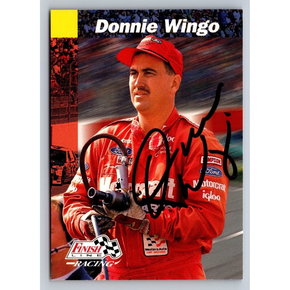 1993 Pro Set Finish Line Racing Donnie Wingo Autograph Card 15 NASCAR Signed